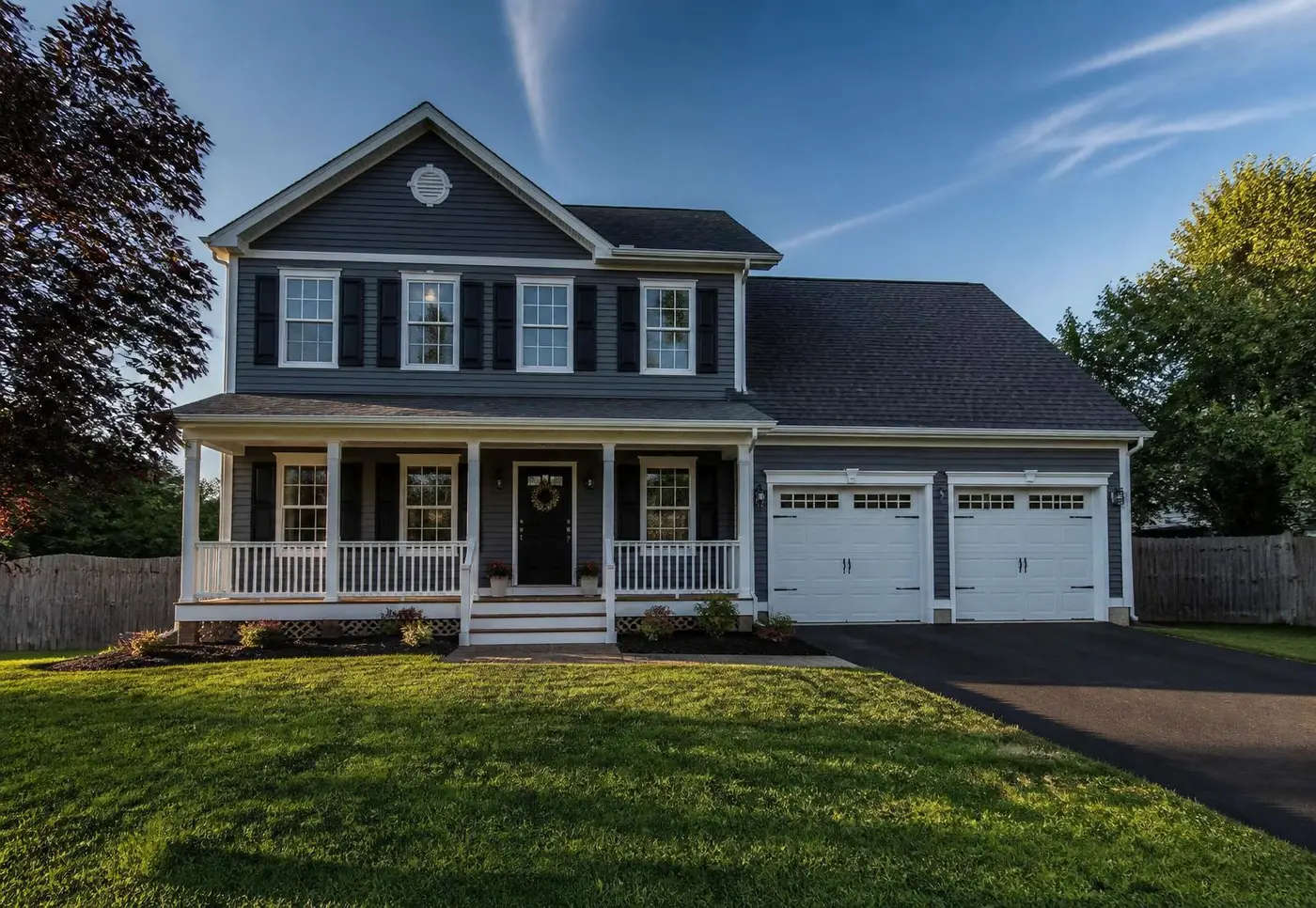 Freshly painted vinyl-sided home